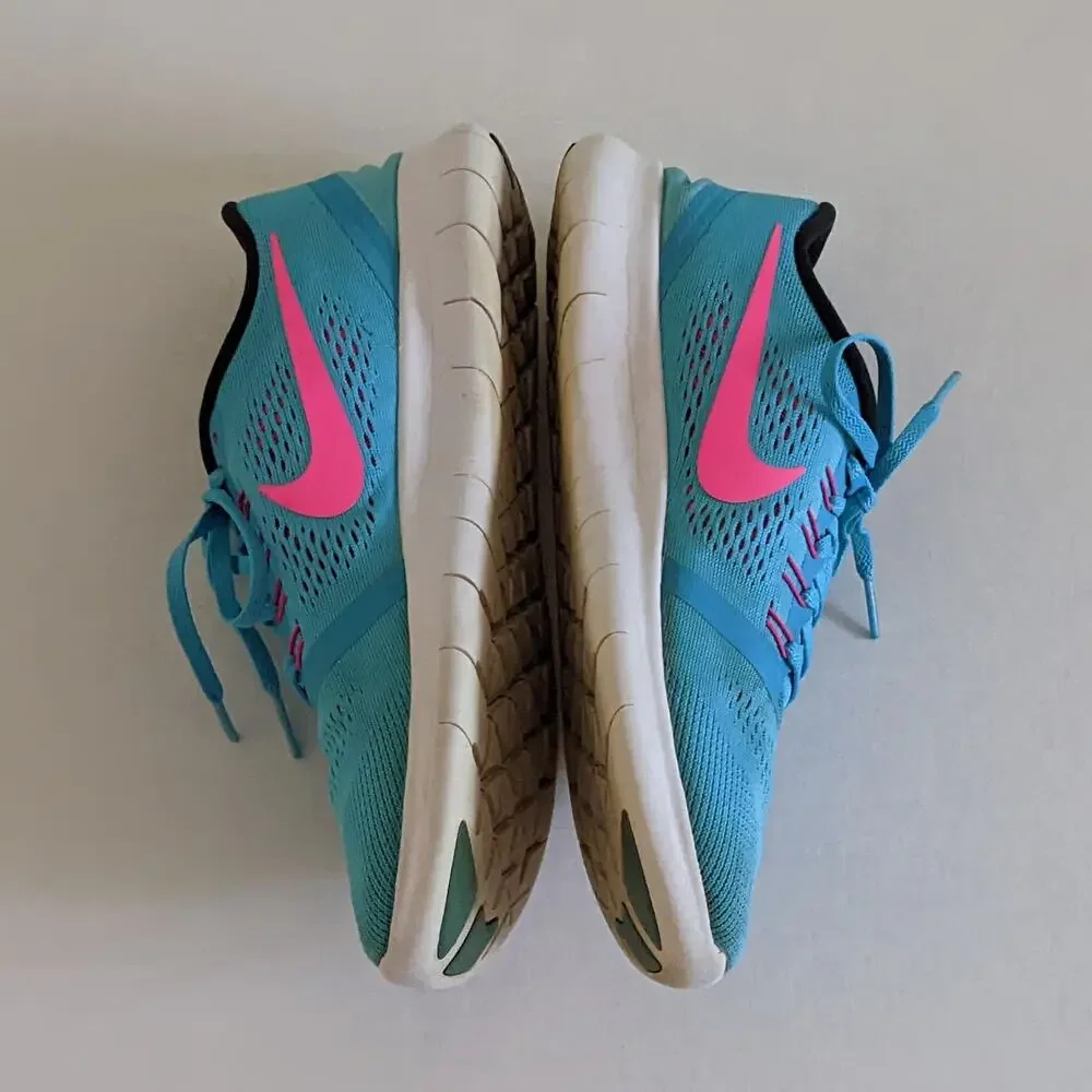 Nike Free RN Women's Size 9 Running Shoe 831509-401 Pink Gamma Blue Sneakers